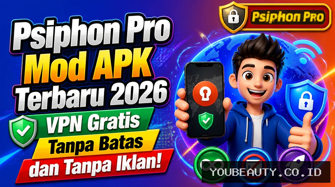 Psiphon Pro Mod APK Terbaru 2026, VPN Gratis Tanpa Batas dan Tanpa Iklan!